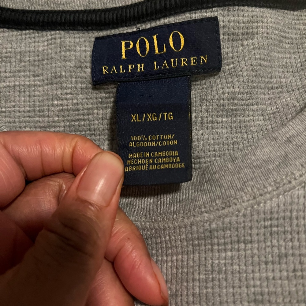 Polo by Ralph Lauren Heather Gray Thermal Shirt - Picture 11 of 14